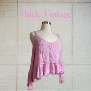 Torrid Pretty in Pink Hippie Dippy Cold Shoulder Blouse. Size 1X/18